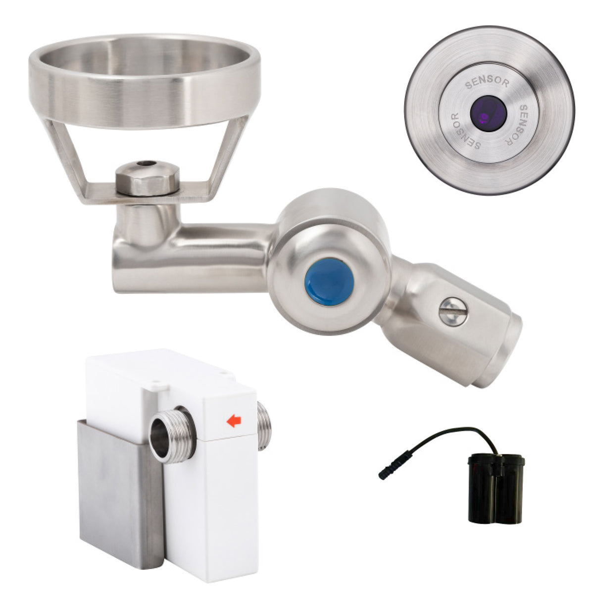 3Monkeez 45 Degree Wall-Mount Sensor Bubbler with Metal Mouthguard Battery Operated - T-3MSS-BUB45SWB