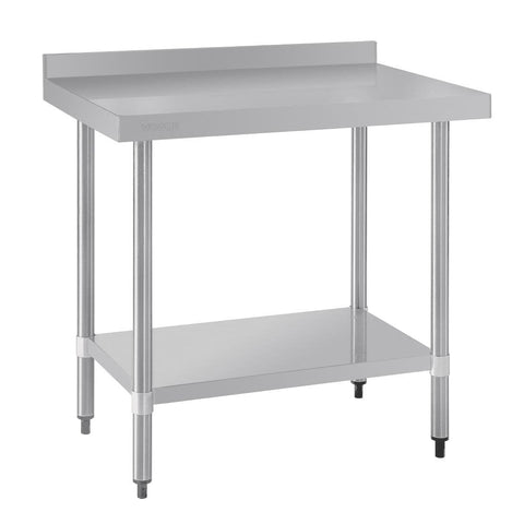 Vogue Stainless Steel Prep Table with Splashback 900mm - T380