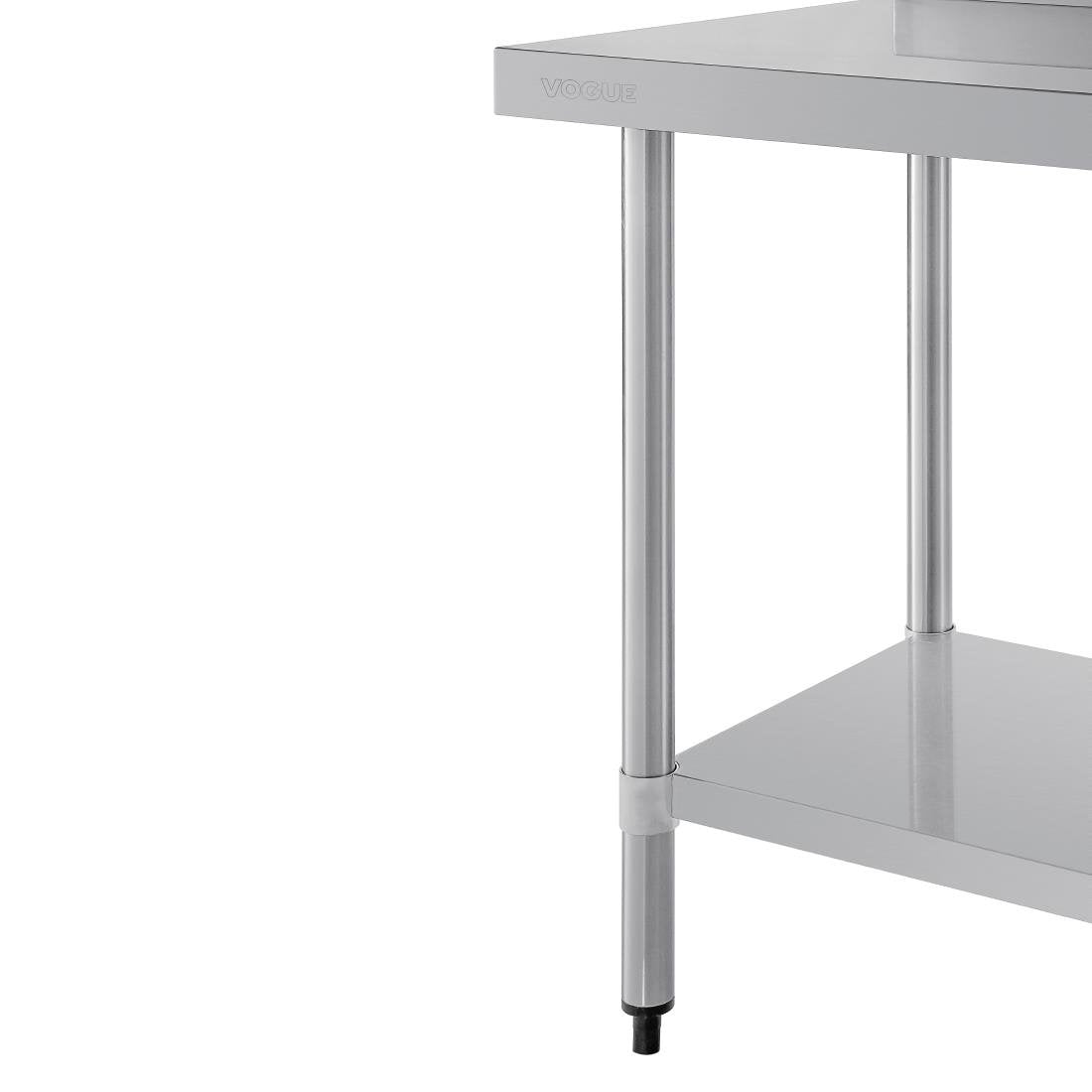 Vogue Stainless Steel Prep Table with Splashback 900mm - T380