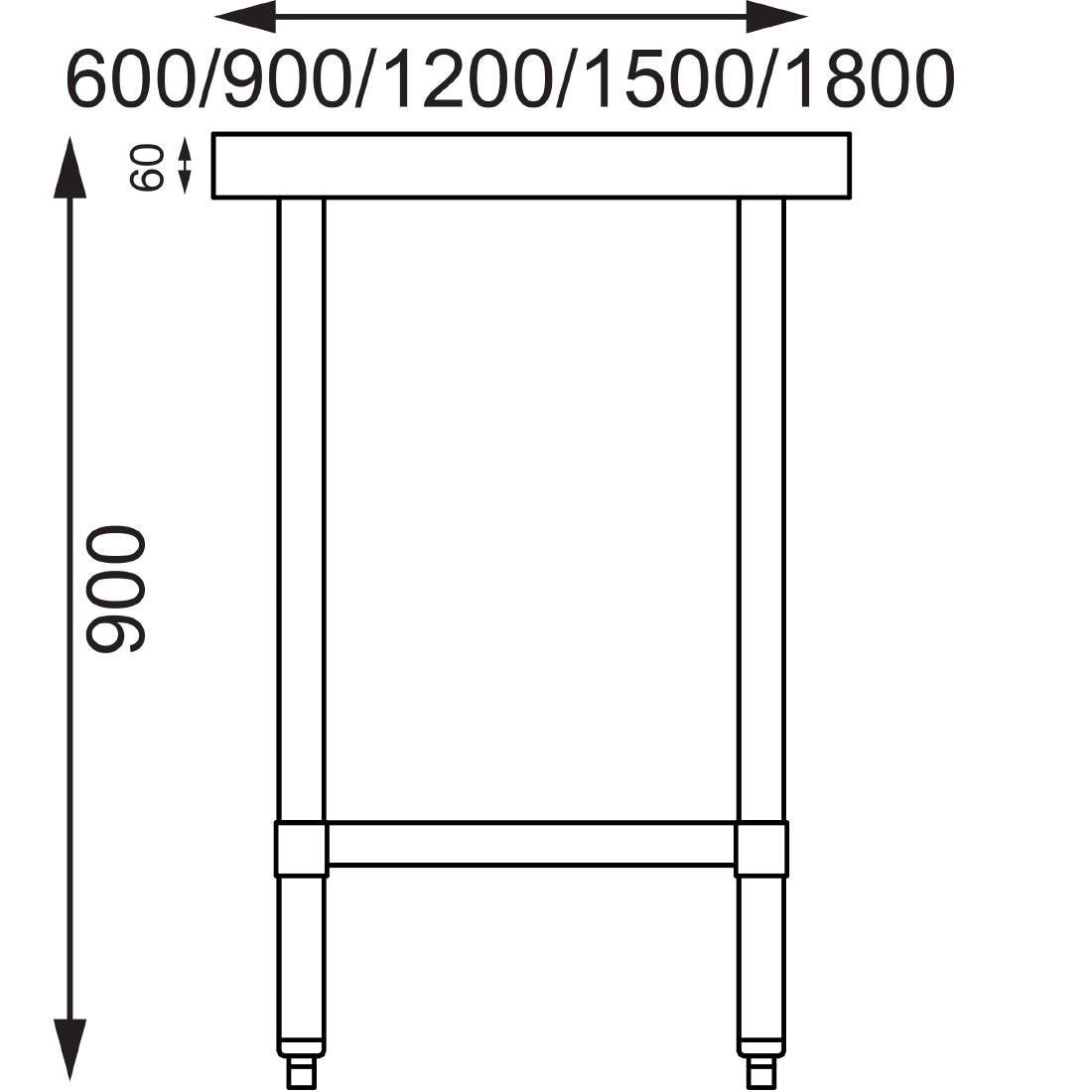 Vogue Stainless Steel Prep Table 1500mm - T377