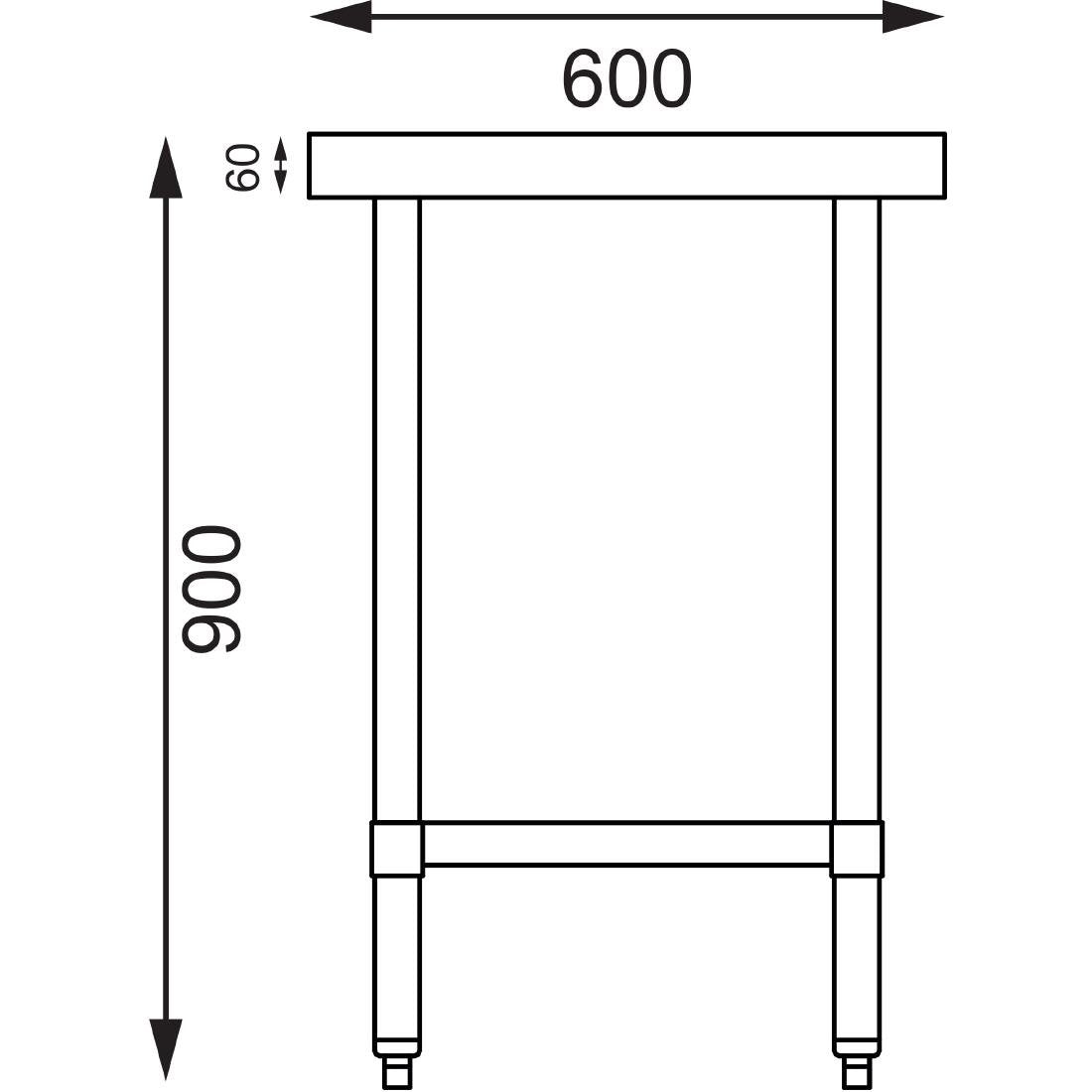 Vogue Stainless Steel Prep Table 1500mm - T377