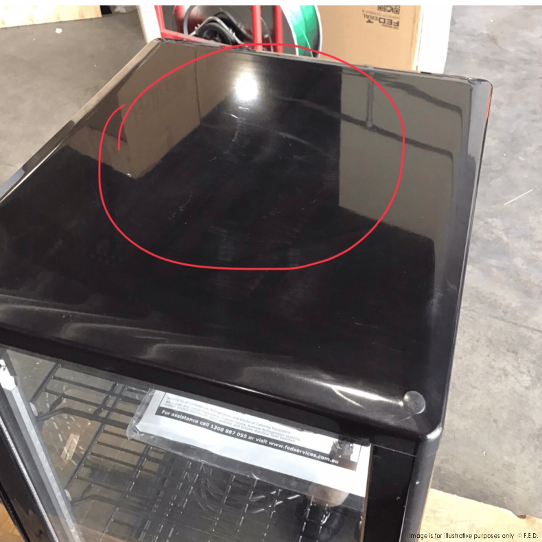 CLEARANCE - Thermaster Four-Sided Countertop Beverage Display Fridge Black - TCBD78B-QLD297