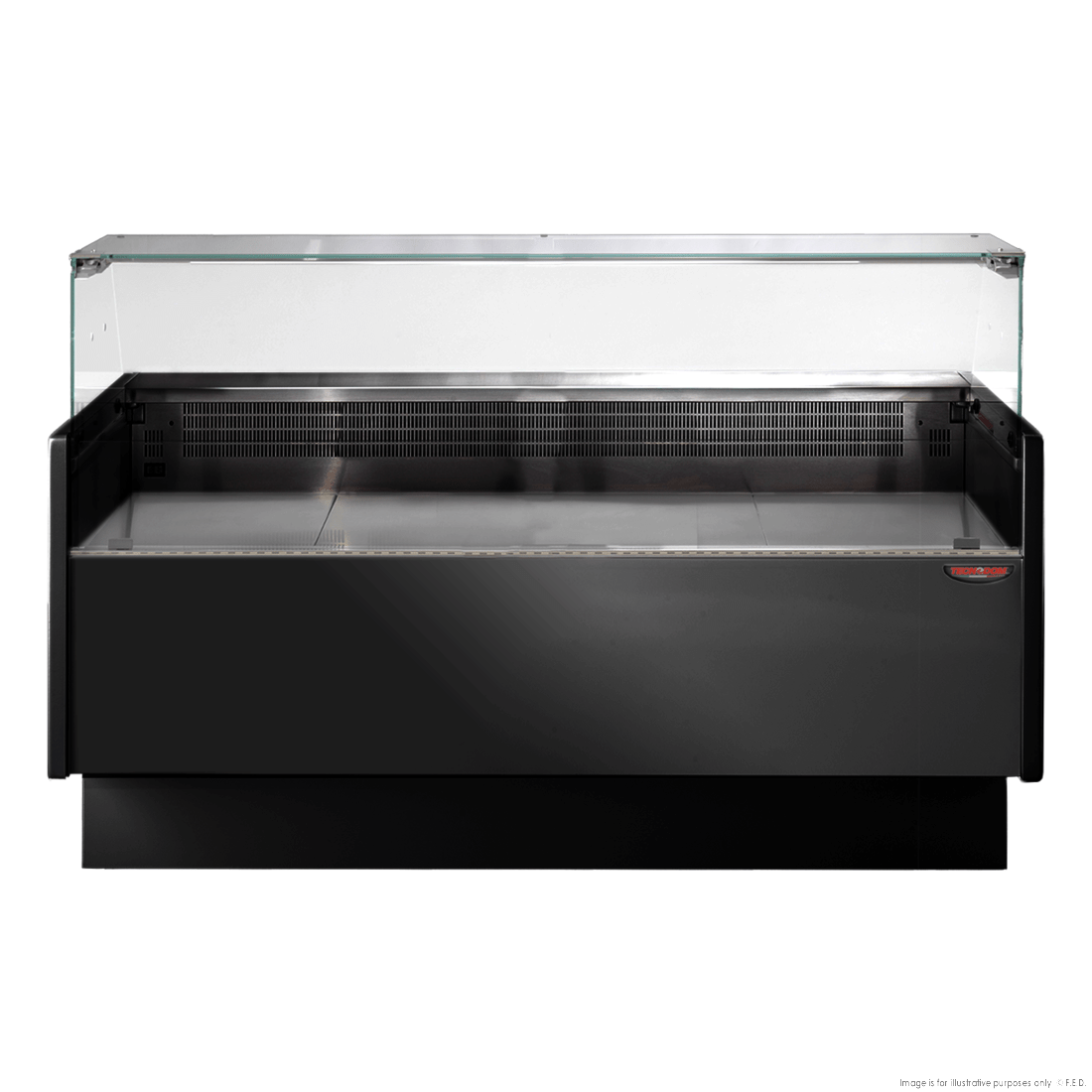 Tecnodom Serie Mr80 Black 1520 Wide Deli Display With Storage And Castors TDMR-0815B