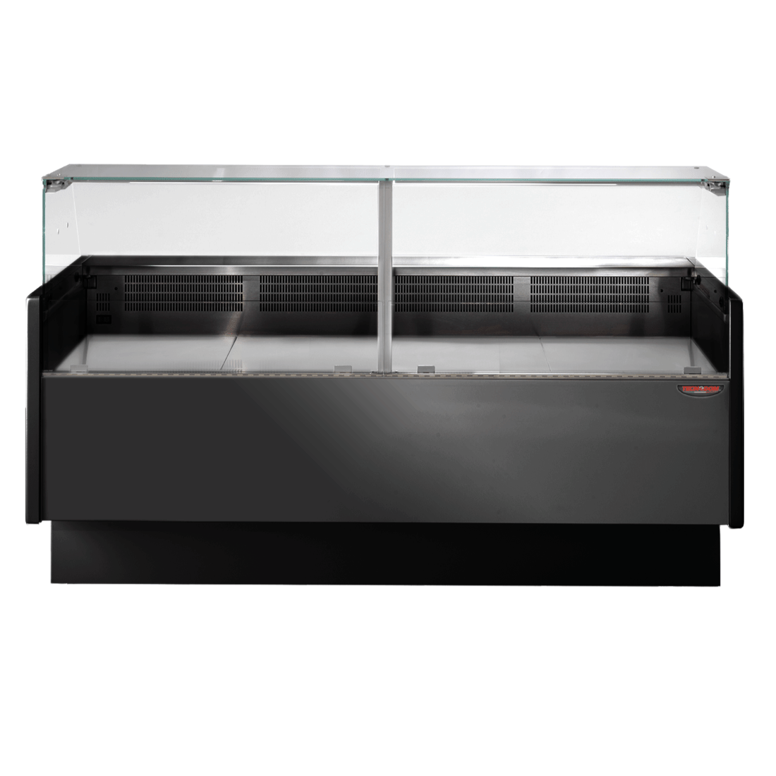 CLEARANCE - Tecnodom Serie MR80 Black 2000mm Wide Deli Display with Storage and Castors - TDMR-0820B-VIC1091