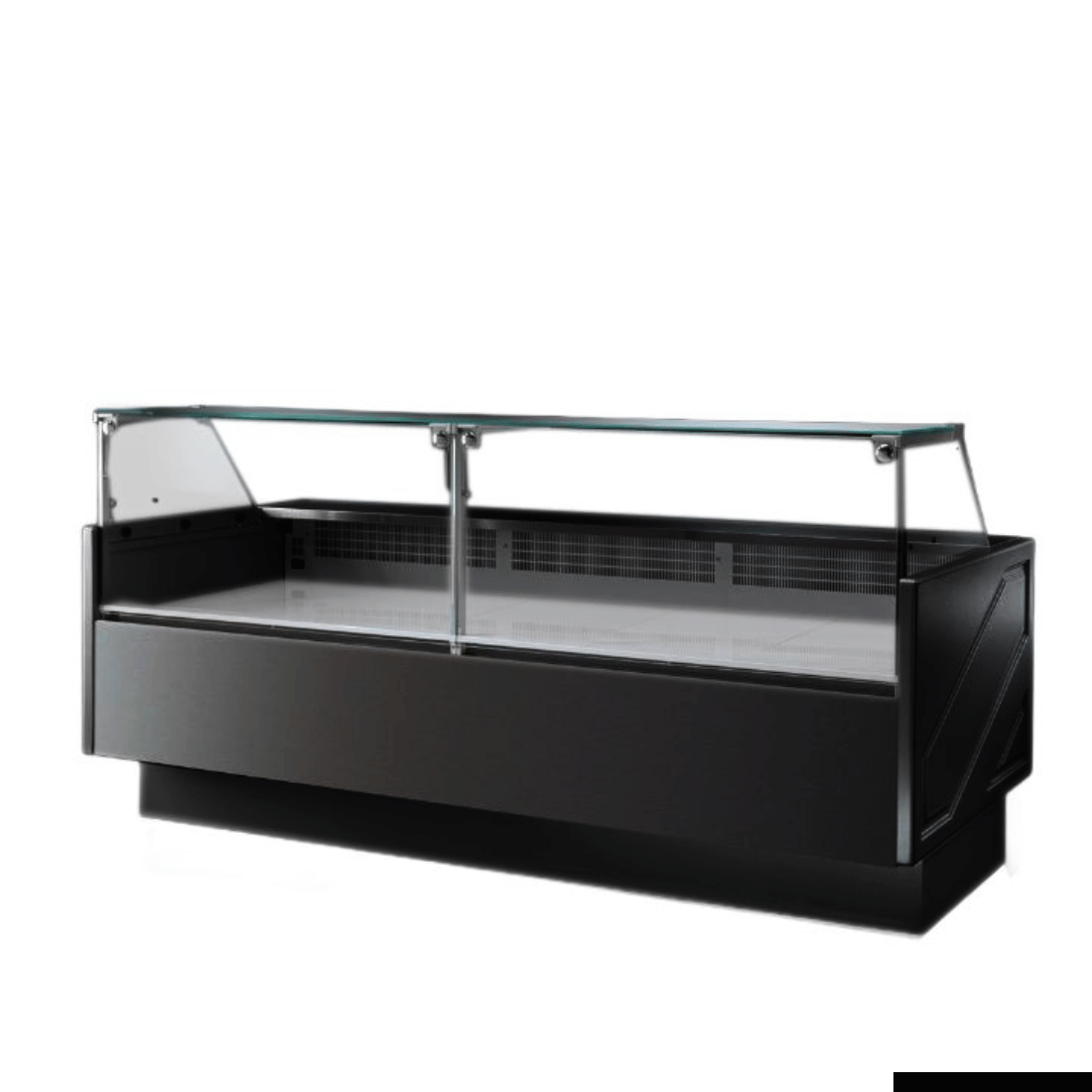 Tecnodom Serie Mr80 Black 2480 Wide Deli Display With Storage And Castors TDMR-0825B