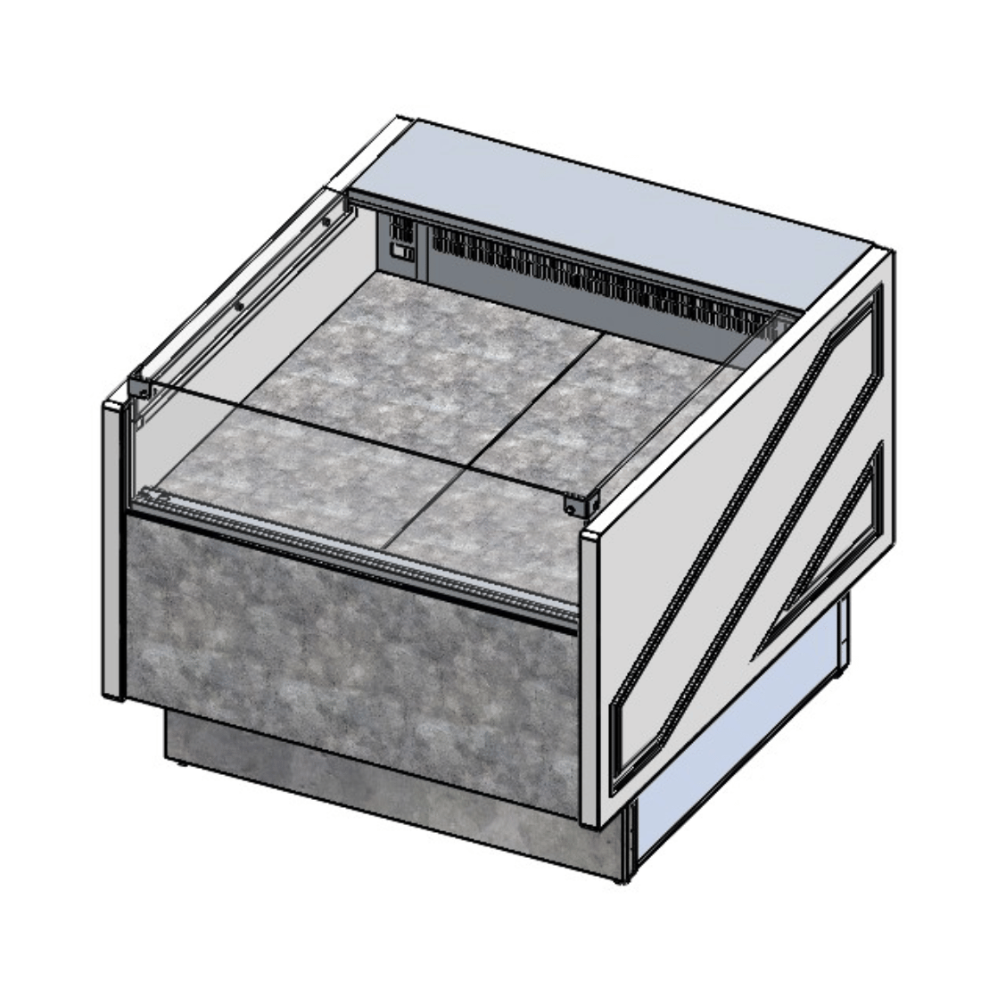 CLEARANCE - Tecnodom Square Deli, Poultry & Meat Display Add On Units 900mm Depth Storage Surface - TDMR-0910SELF-VIC1092