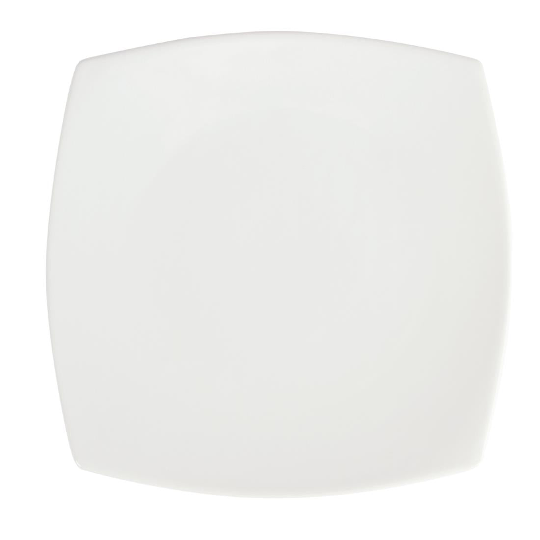 Olympia Whiteware Rounded Square Plates 240mm (12 Pack) - U170