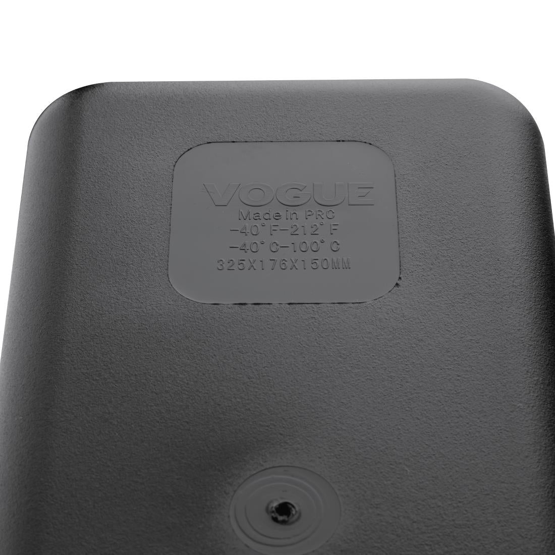 Vogue Black Polycarbonate 1/3 Gastronorm Tray 150mm - U464