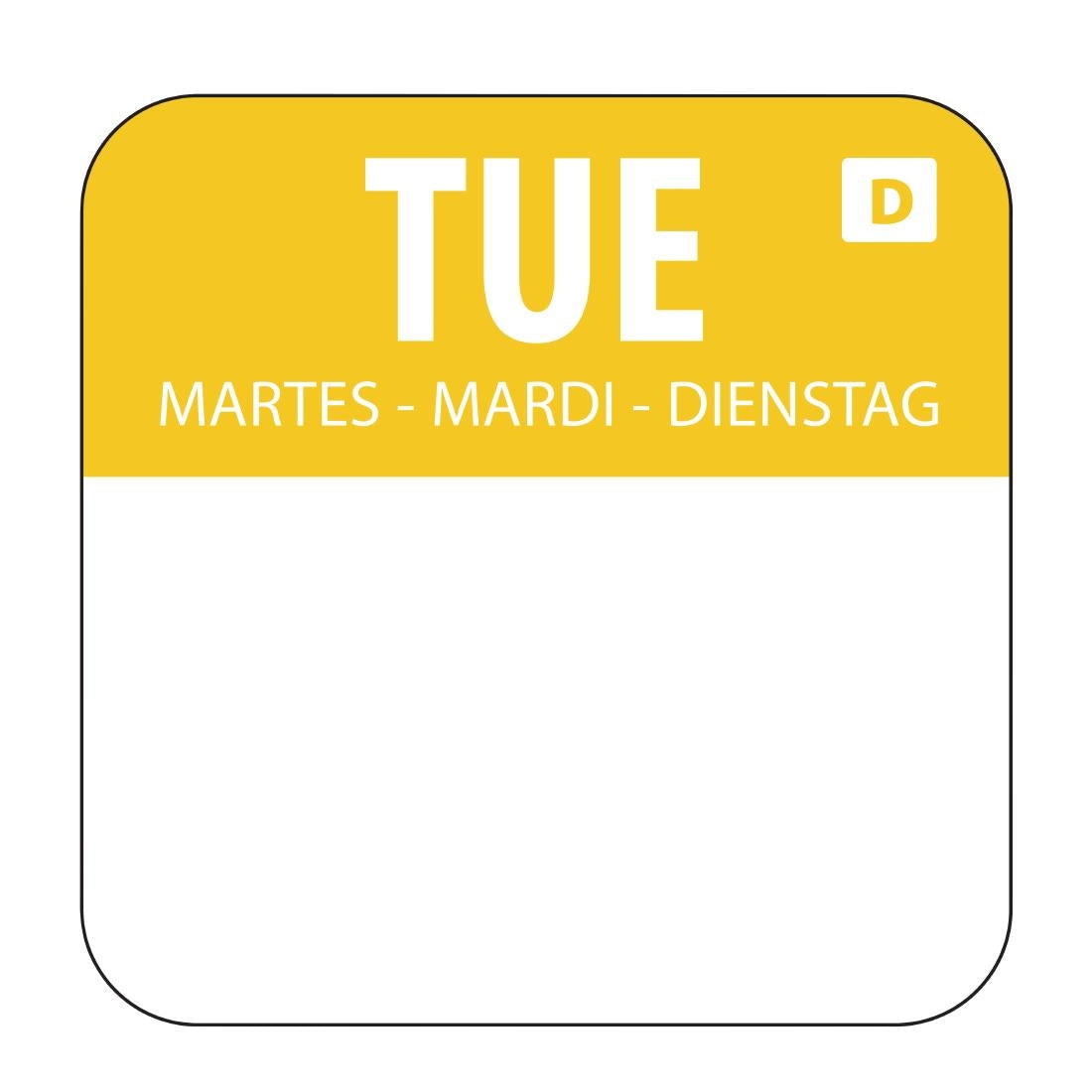 Vogue Dissolvable Food Rotation Labels Tuesday - U778