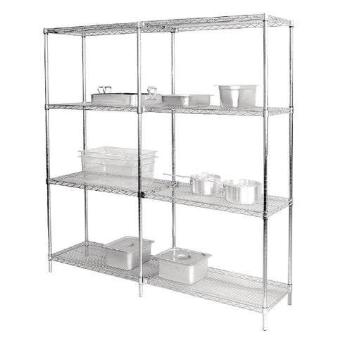 2 x Vogue Chrome Wire Shelves 1525x457mm - U891