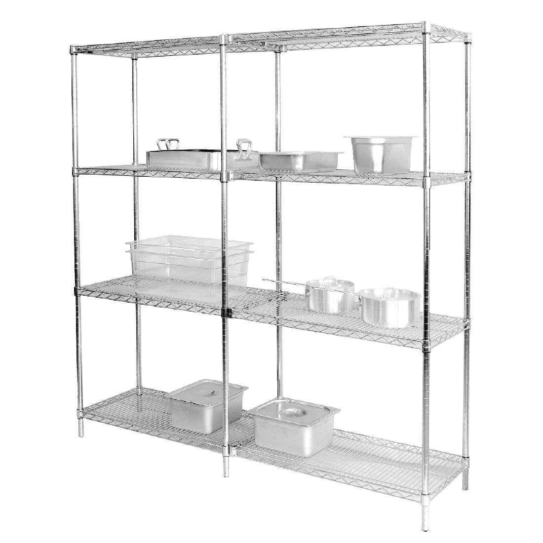 2 x Vogue Chrome Wire Shelves 915x610mm - U892