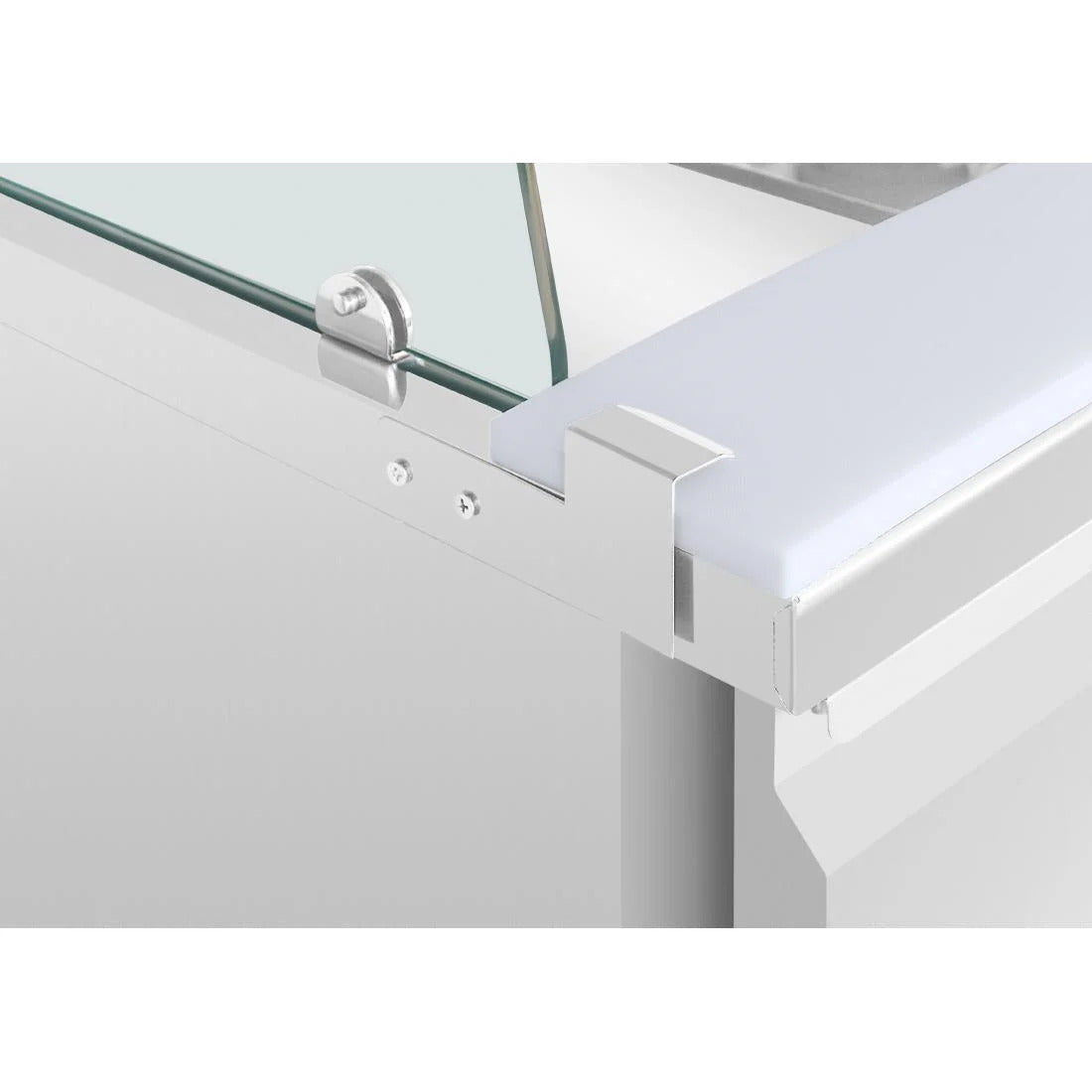 Polar U-Series GN Saladette Counter with Square Sneeze Guard 4 Door - UA019-A