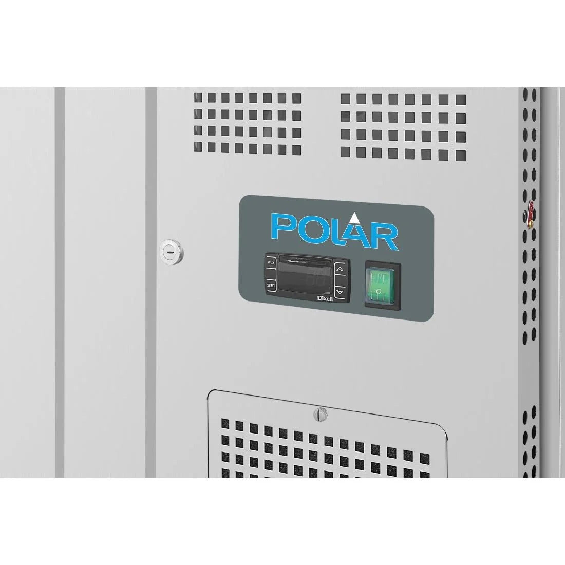 Polar U-Series GN Saladette Counter with Square Sneeze Guard 4 Door - UA019-A