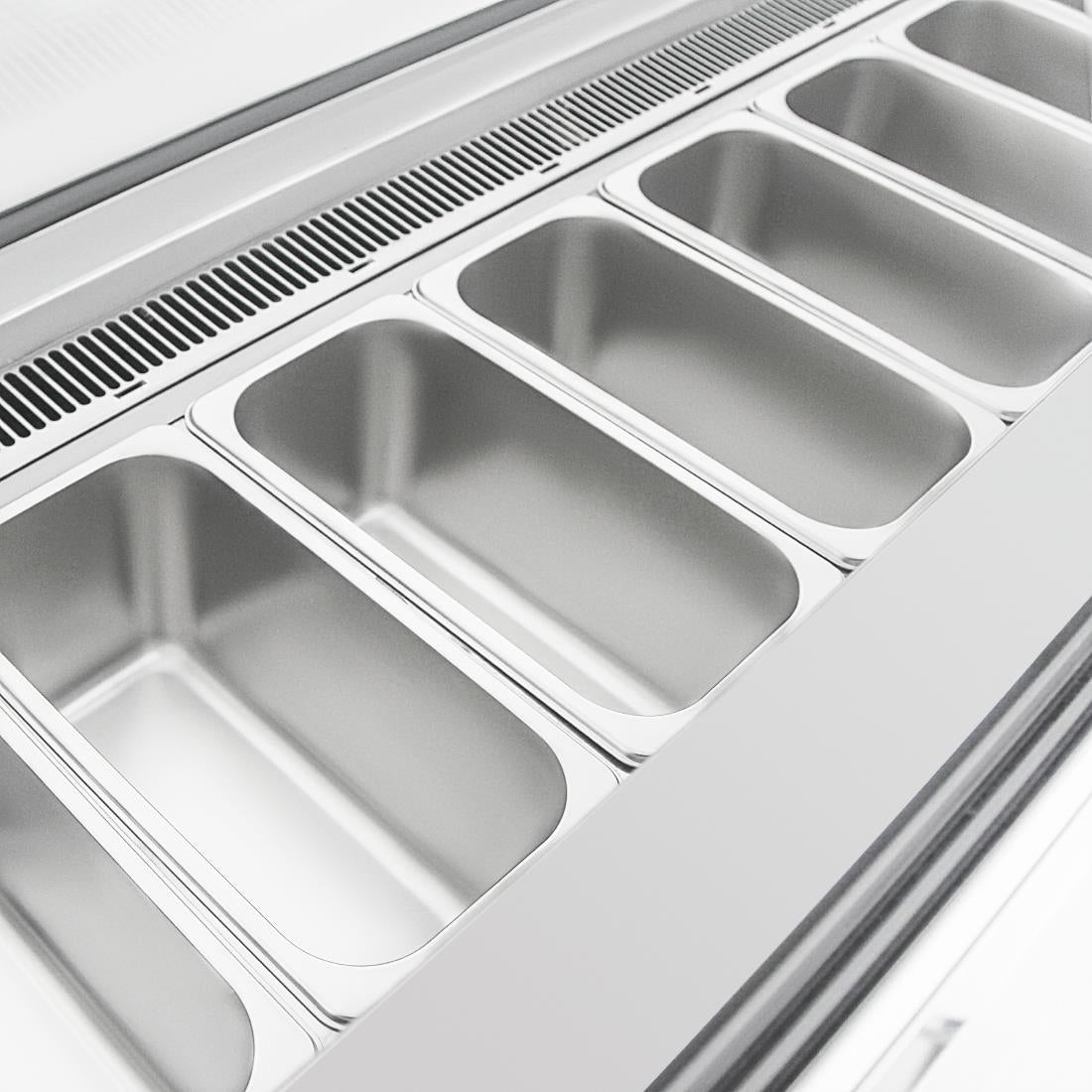 Polar U-Series 6 Pan Ice Cream Serve Over Cabinet Freezer - UA058-A