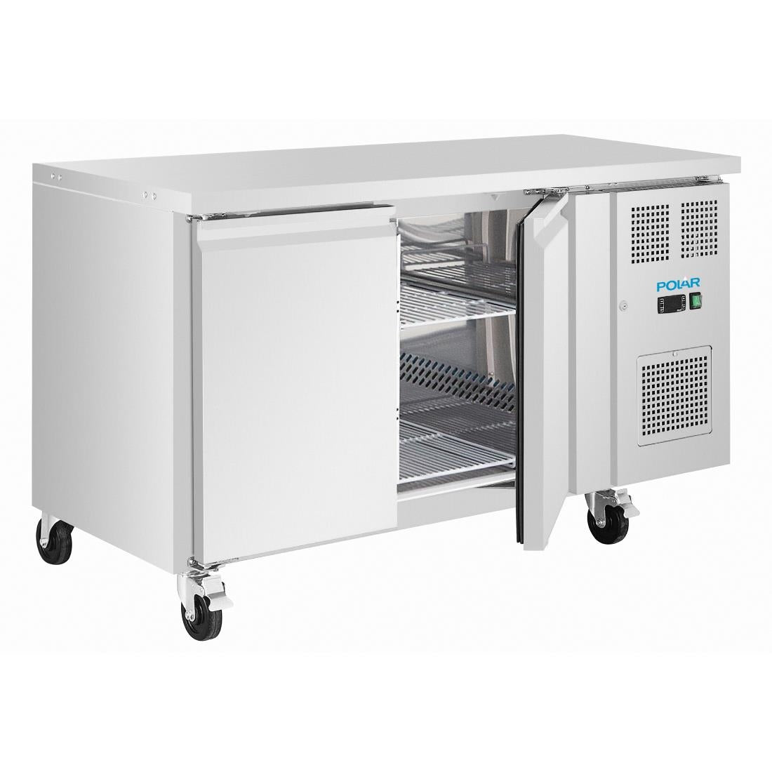 Polar U-Series Double Door Slimline Counter Fridge 155Ltr - UA105-A