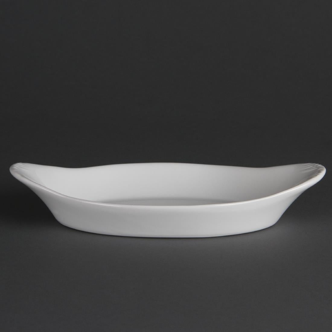 Olympia Whiteware Oval Eared Dishes 229 x 127mm (6 Pack) - W427