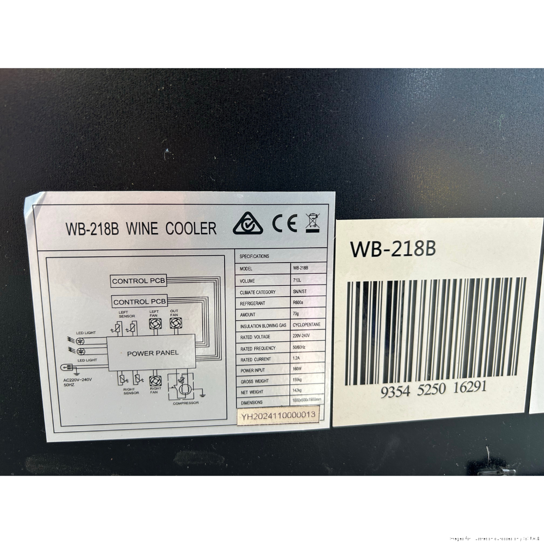 CLEARANCE - Thermaster Dual Zone Two Door Premium Wine Cooler - WB-218B-QLD130