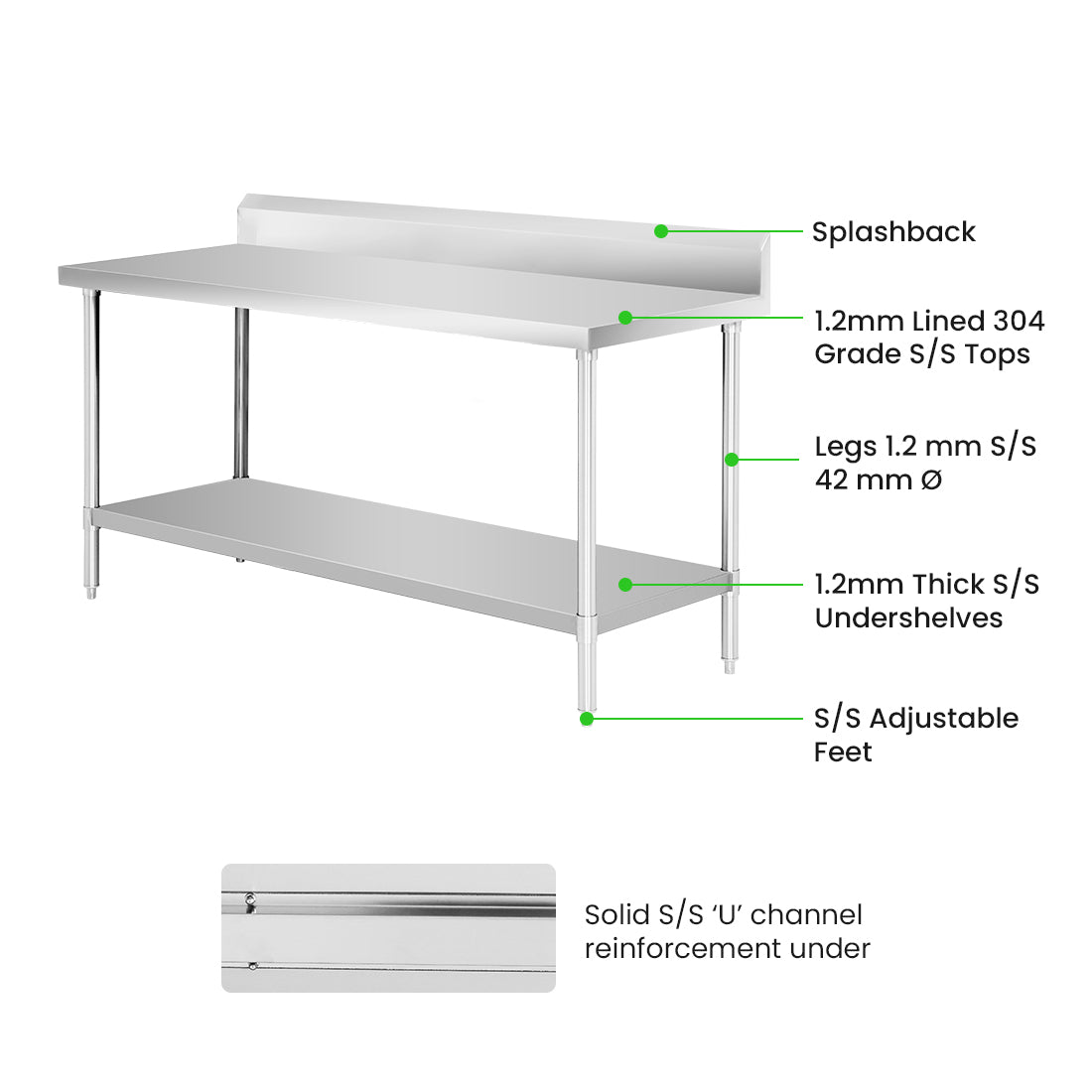 Modular Systems Workbench With Splashback WBB7-1800/A
