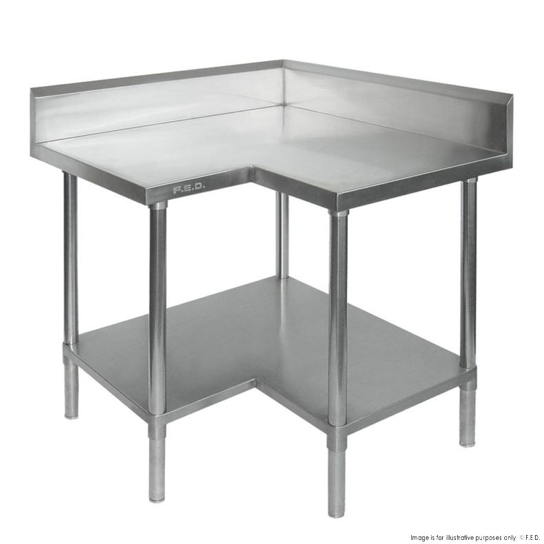 CLEARANCE - Modular System Corner Workbench, 150mm Splashback & Undershelf WBCB7-0900/A-NSW1763