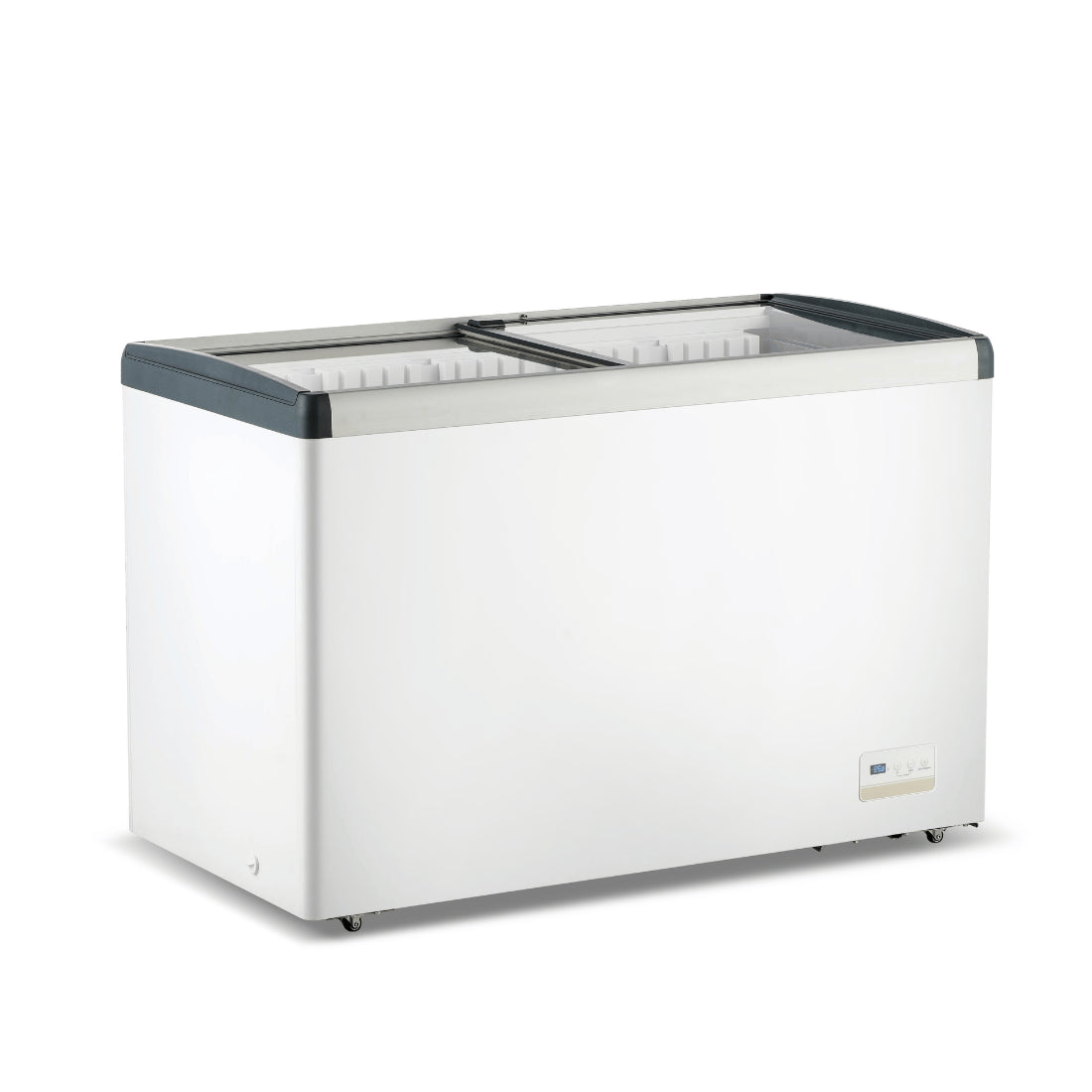 CLEARANCE - Thermaster 396L Chest Freezer with Flat Glass Sliding Lids - WD396G-VIC1110