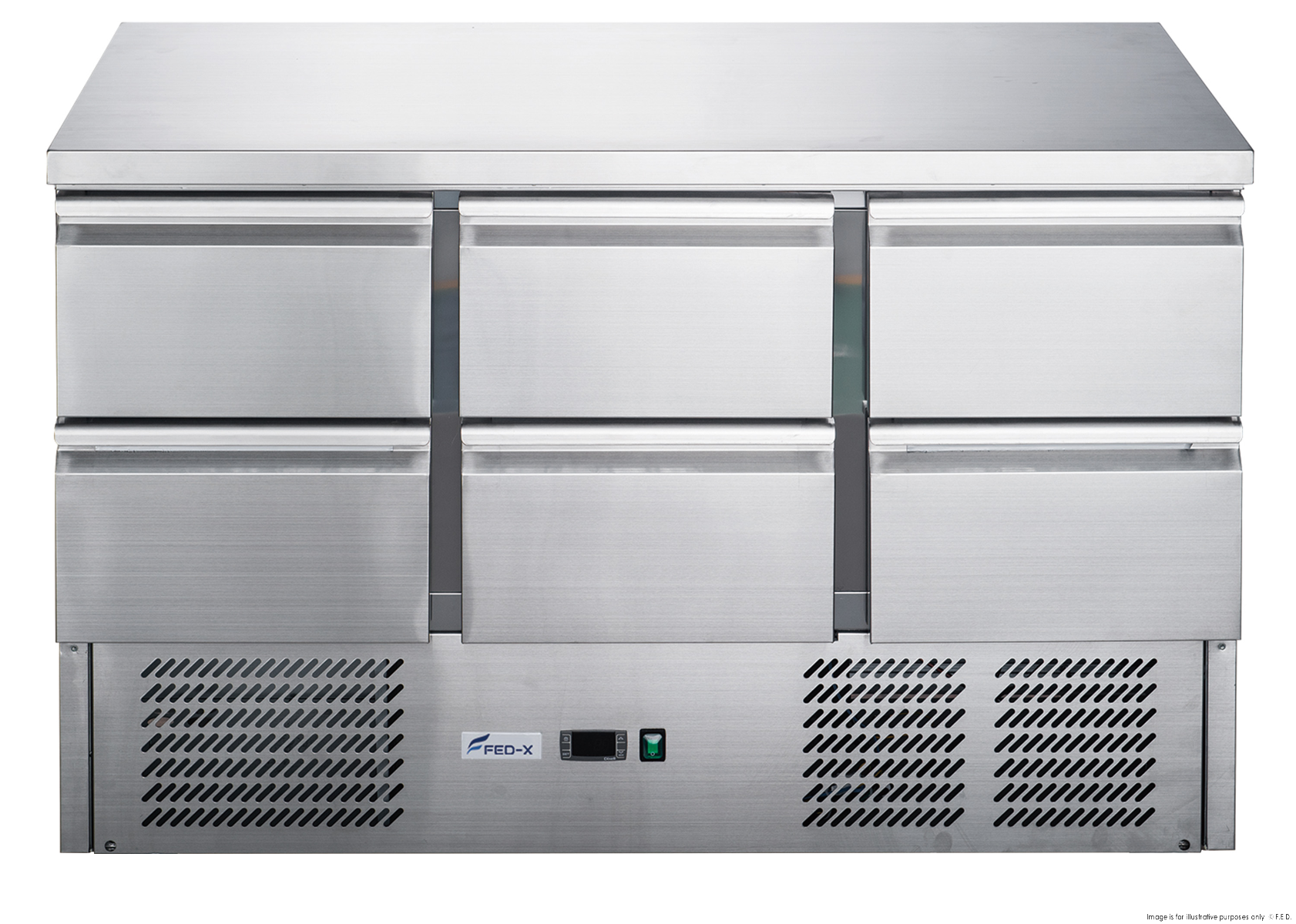FED-X Six Drawer Compact Workbench Fridge XGNS1300-6D
