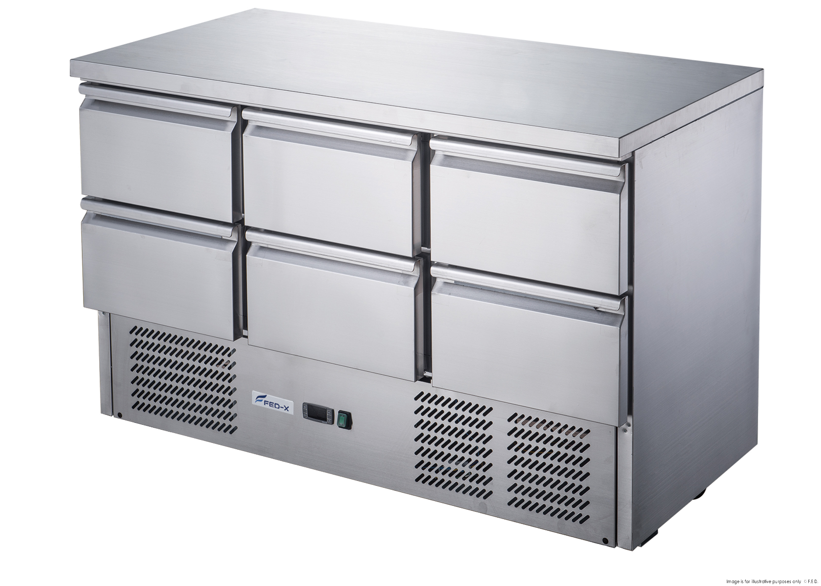 FED-X Six Drawer Compact Workbench Fridge XGNS1300-6D