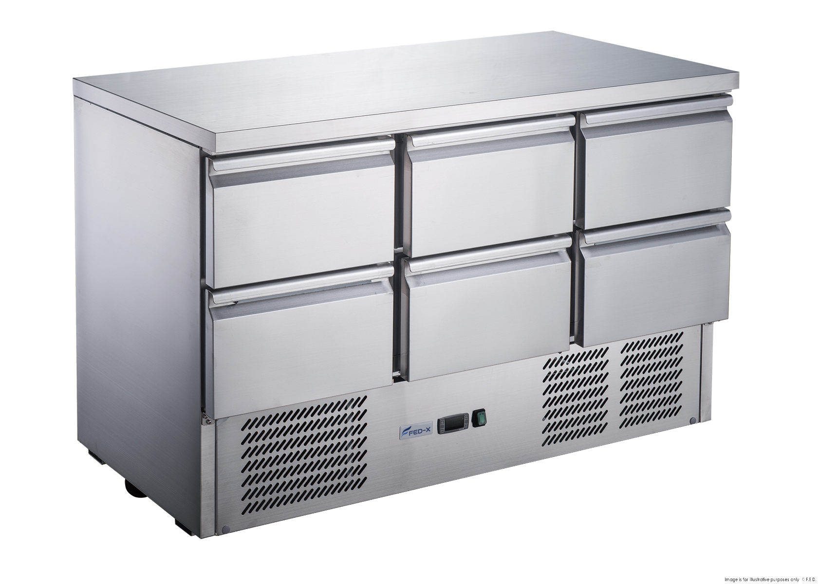 FED-X Six Drawer Compact Workbench Fridge XGNS1300-6D