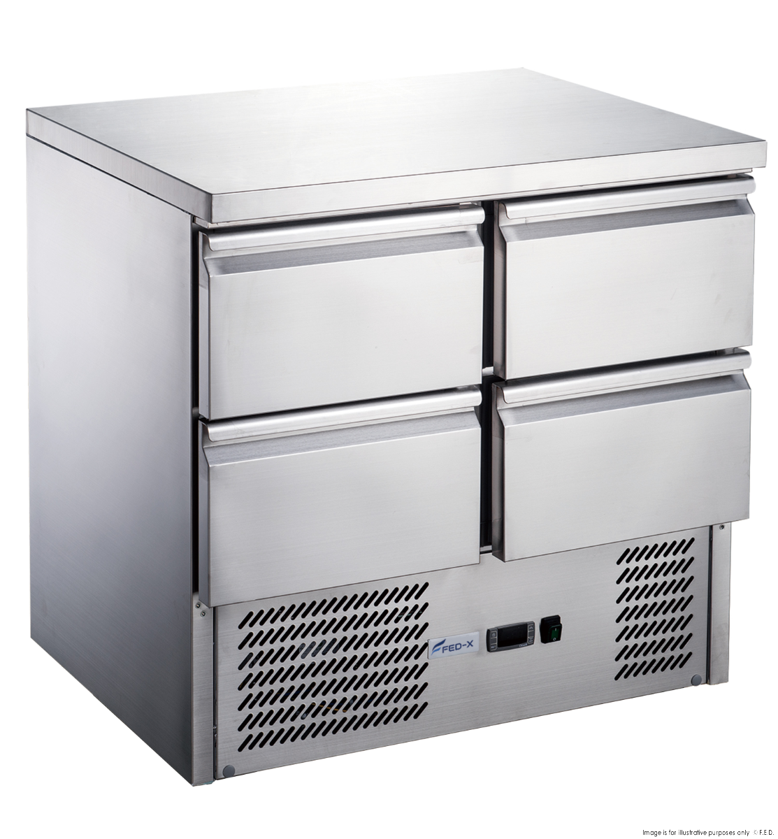 FED-X Four Drawer Compact Workbench Fridge XGNS900-4D