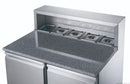 FED-X Two Door Salad Prep Fridge With Marble Top XGNS900E