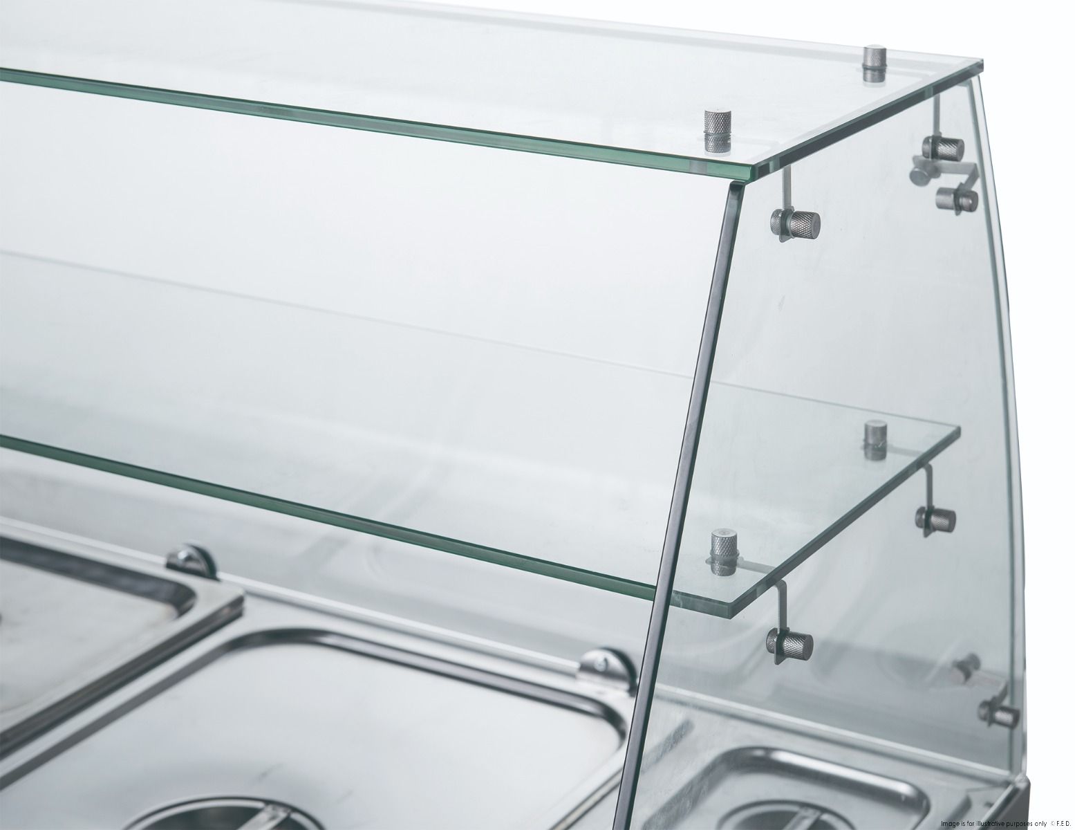FED-X Two Door Salad Prep Fridge With Square Glass Top XS900GC