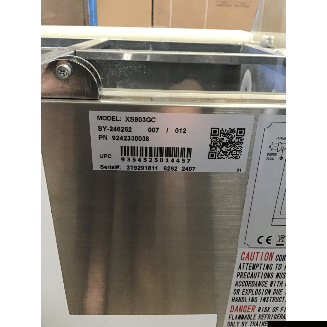 CLEARANCE - FED-X Three Door Salad Prep Fridge with Glass Top - XS903GC-QLD374