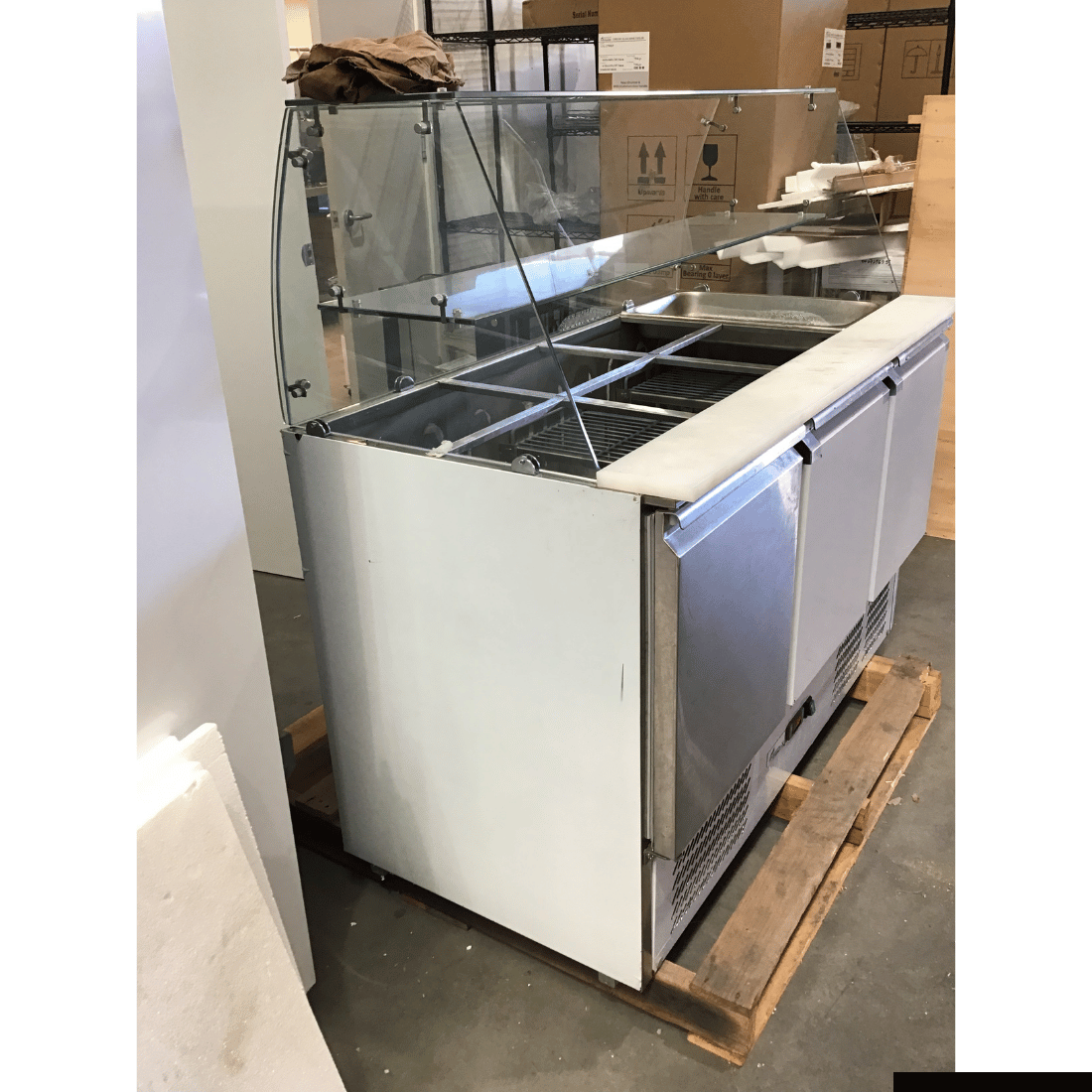 CLEARANCE - FED-X Three Door Salad Prep Fridge with Glass Top - XS903GC-QLD374