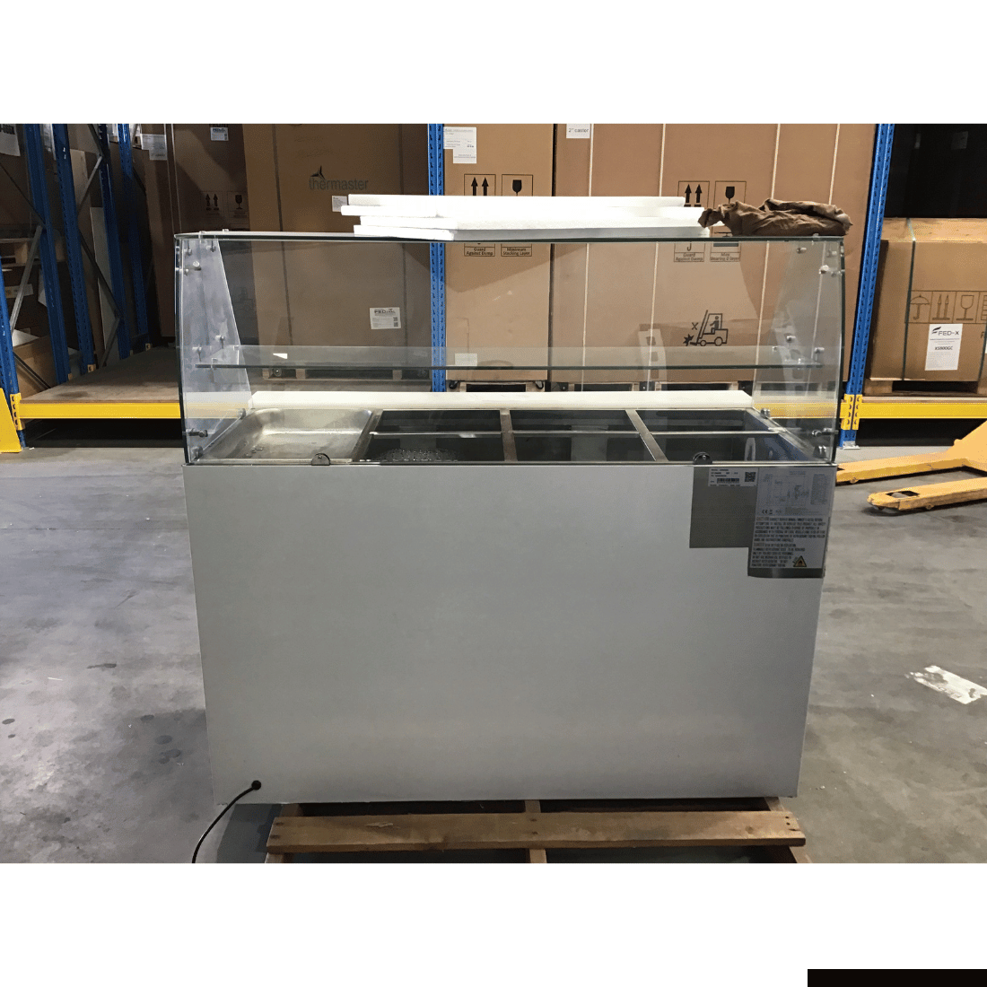 CLEARANCE - FED-X Three Door Salad Prep Fridge with Glass Top - XS903GC-QLD374