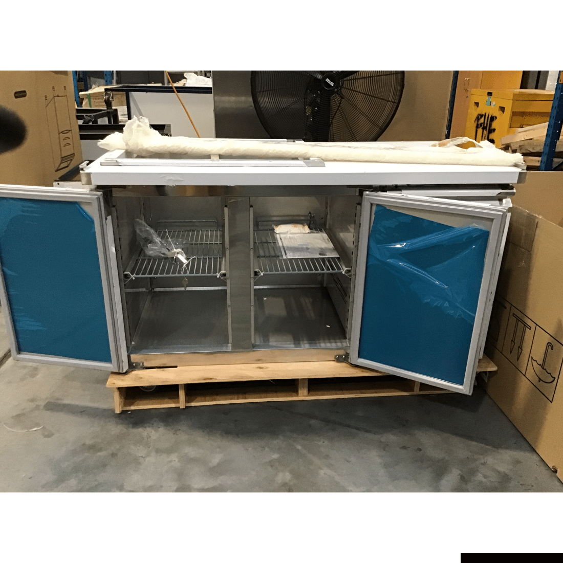 CLEARANCE - Thermaster Two Door Salad Prep Fridge with Curve Glass Top - XTHP2100SALGC-NSW1992