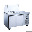 FED-X Two Door Salad Prep Fridge With Curve Glass Top XTHP2100SALGC