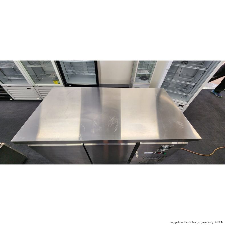 CLEARANCE - FED-X S/S Two Door Bench Fridge XUB7C13S2V-QLD248