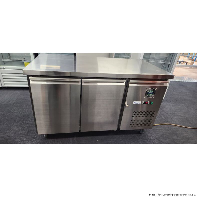 CLEARANCE - FED-X S/S Two Door Bench Fridge XUB7C13S2V-QLD248