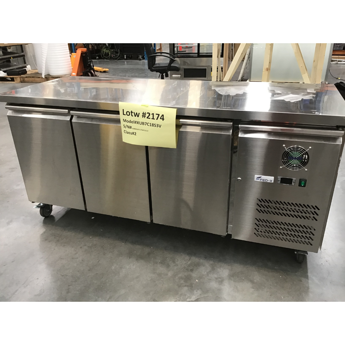 CLEARANCE - FED-X S/S Three Door Bench Fridge - XUB7C18S3V-NSW2174