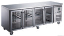 FED-X Four Glass Door Bench Fridge XUB7C22G4V