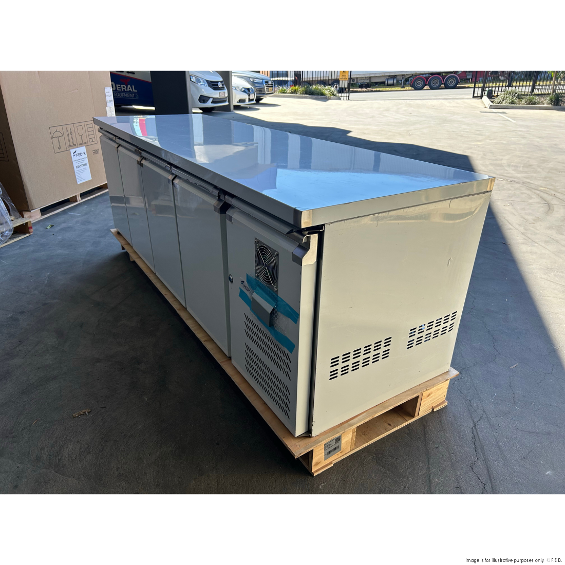 CLEARANCE - FED-X S/S Four Door Bench Fridge - XUB7C22S4V-QLD118