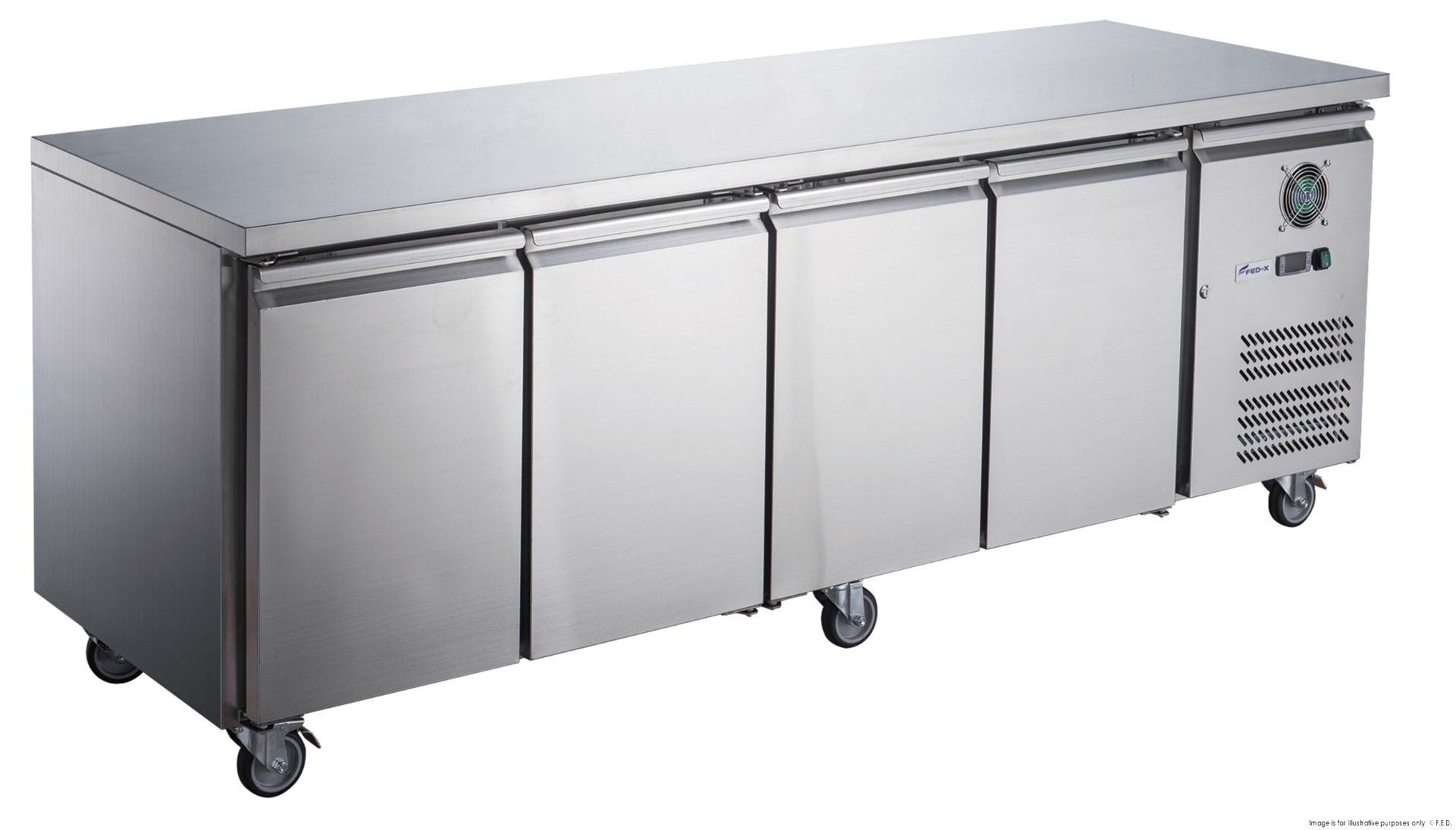 CLEARANCE - FED-X S/S Four Door Bench Fridge - XUB7C22S4V-QLD118