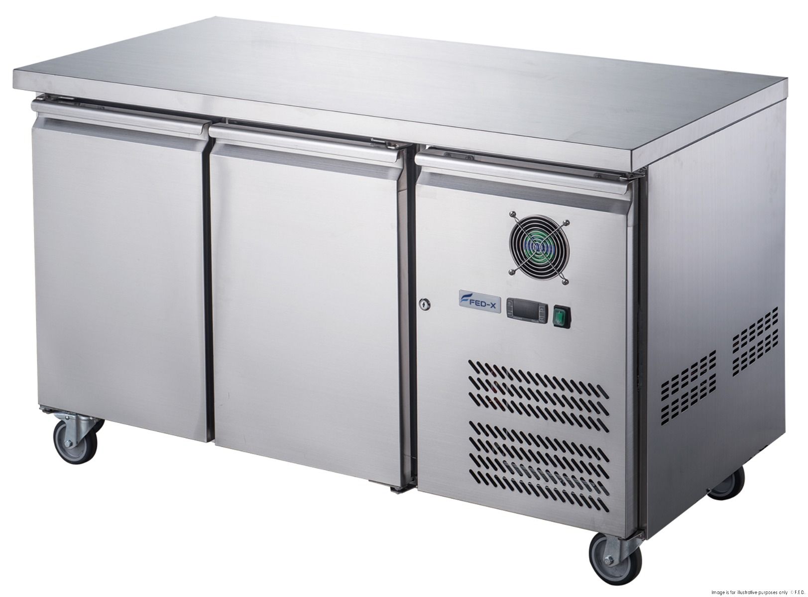 FED-X S/S Two Door Bench Freezer XUB7F13S2V