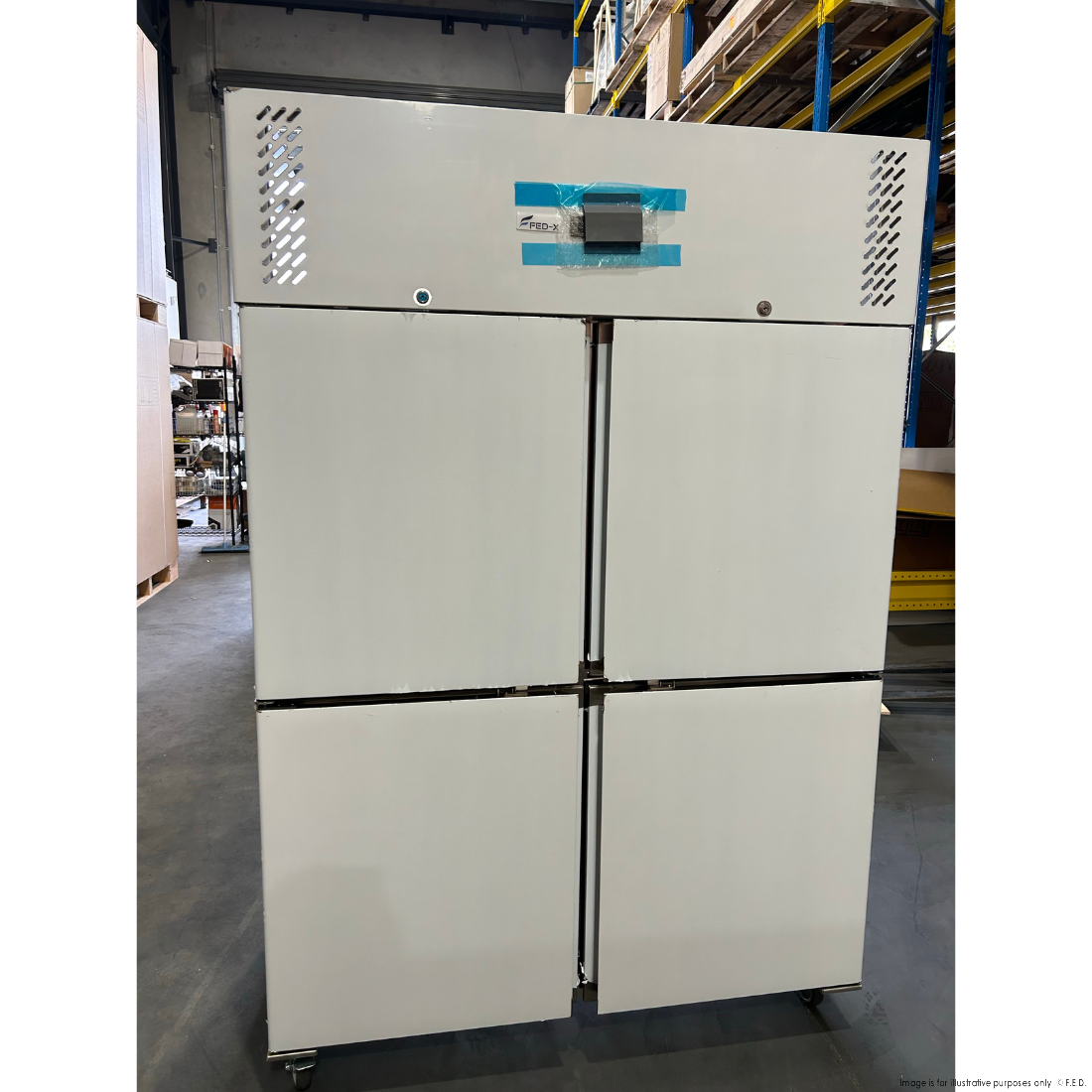 CLEARANCE - FED-X S/S Split Four-Door Upright Fridge - XURC1200S2V-QLD121