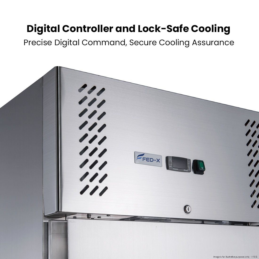 FED-X S/S Double Door Upright Fridge XURC1200SFV