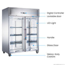 FED-X S/S Two Full Glass Door Upright Freezer XURF1410G2V