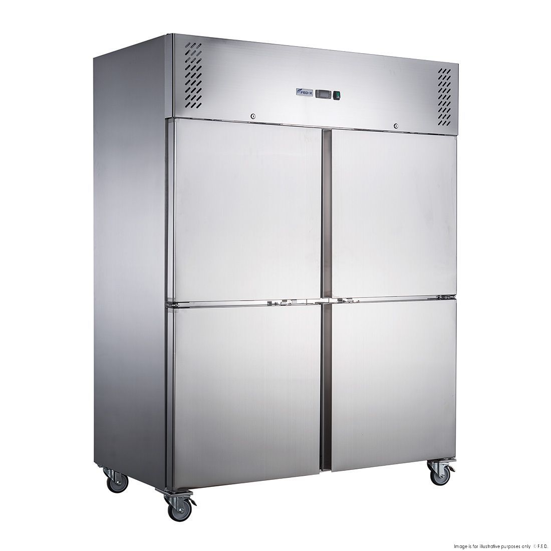 CLEARANCE - FED-X S/S Four Door Upright Fridge - XURC1410S2V-QLD370