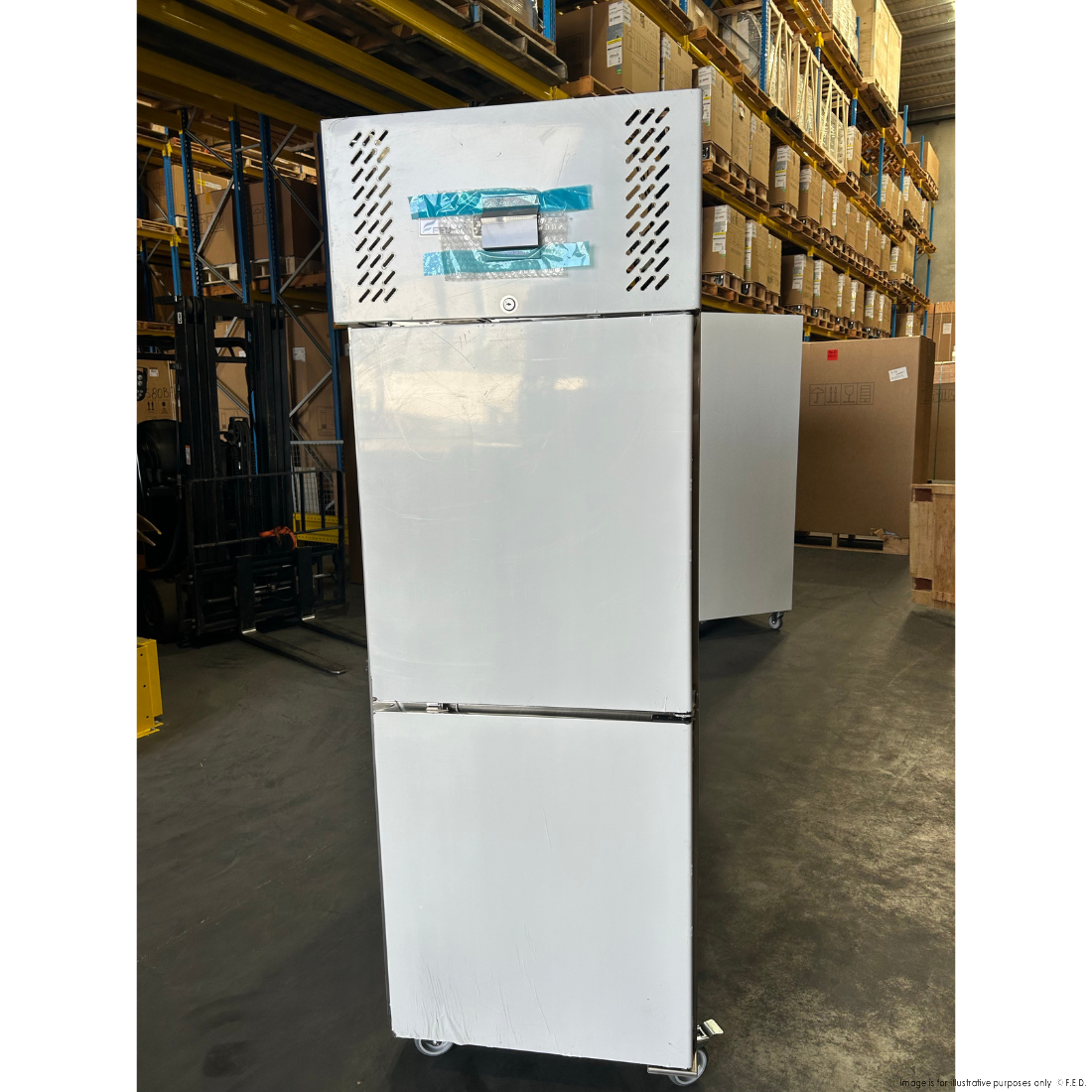 CLEARANCE - FED-X S/S Two half Door Upright Freezer - XURF600S1V-QLD122