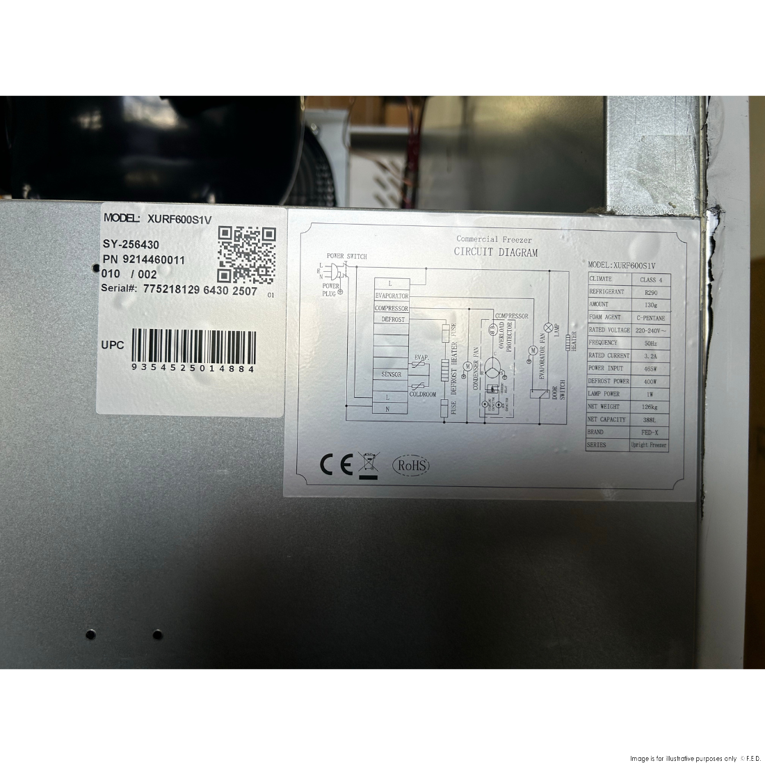 CLEARANCE - FED-X S/S Two half Door Upright Freezer - XURF600S1V-QLD122