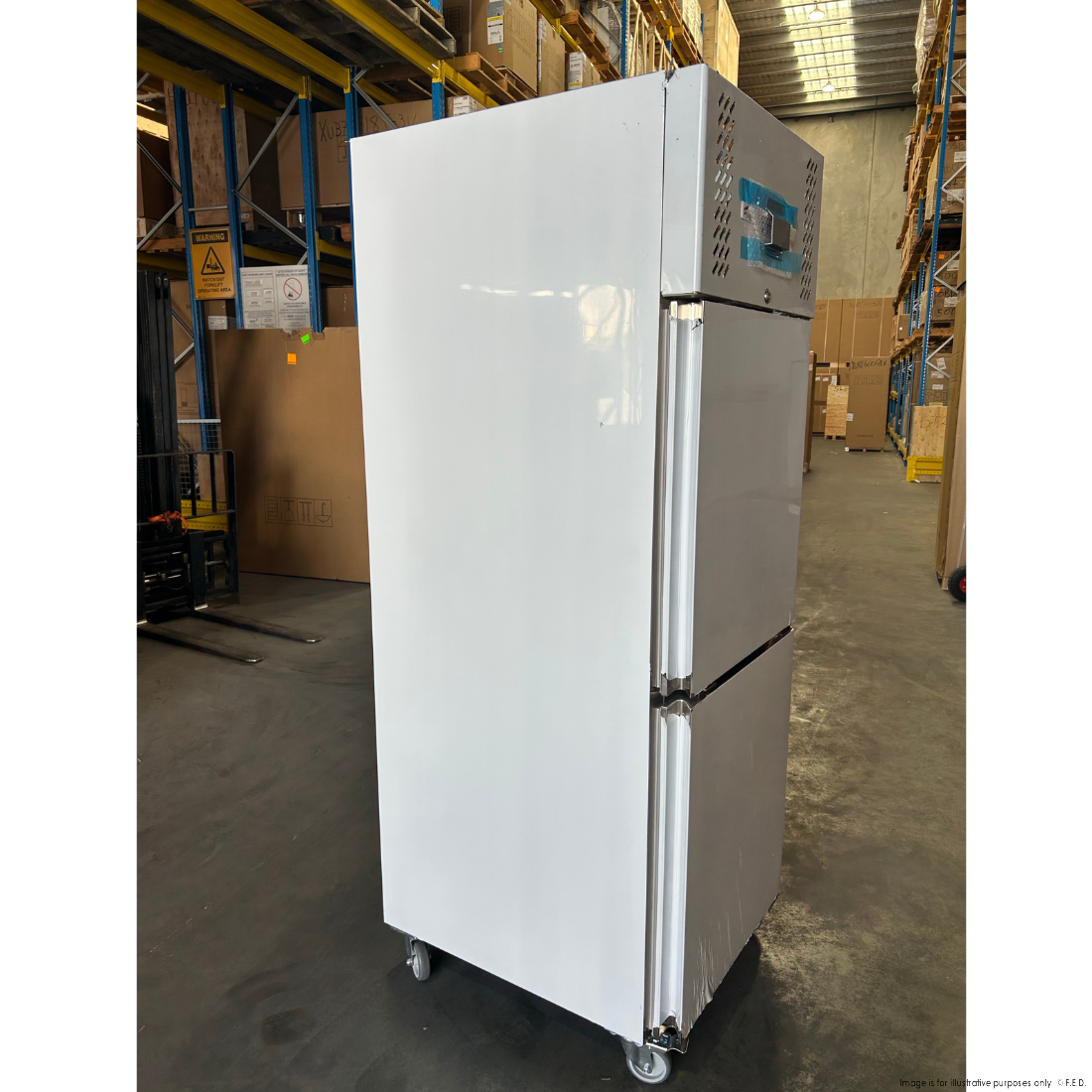 CLEARANCE - FED-X S/S Two half Door Upright Freezer - XURF600S1V-QLD122
