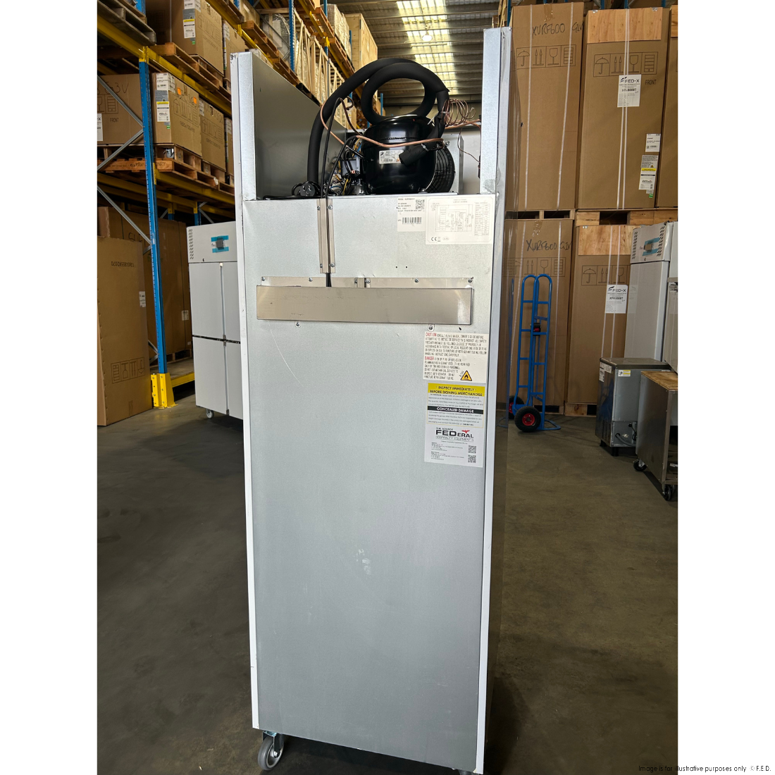 CLEARANCE - FED-X S/S Two half Door Upright Freezer - XURF600S1V-QLD122